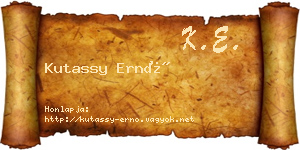 Kutassy Ernő névjegykártya