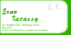erno kutassy business card
