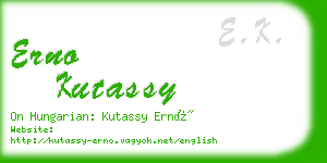 erno kutassy business card